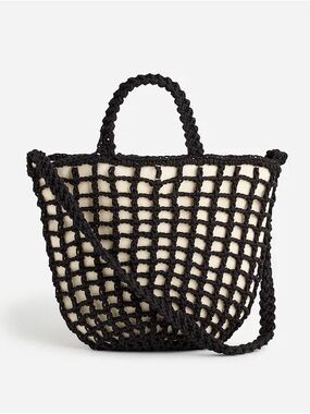 Madewell Crocheted Rope Shoulder Bag in Black